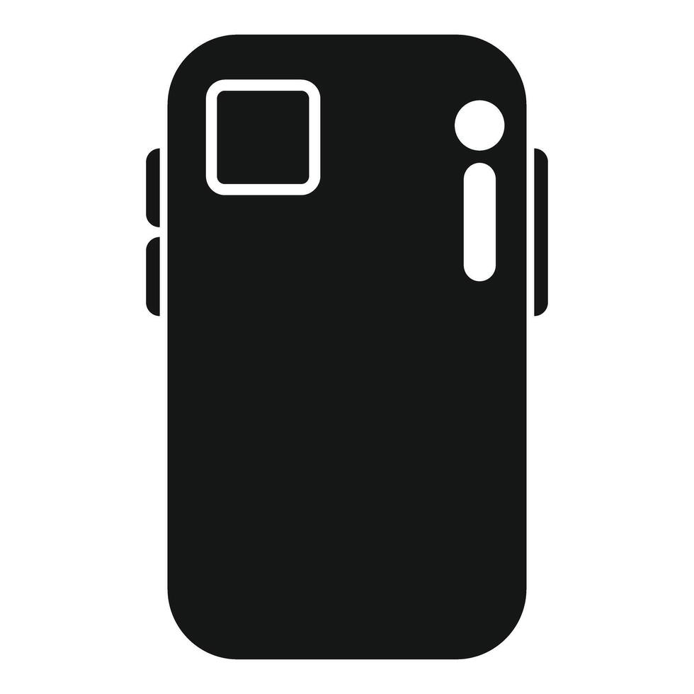 Smartphone with buttons on the side icon, simple style vector