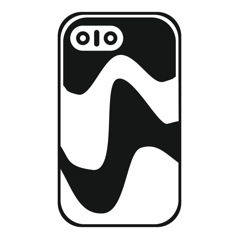 Smartphone case showing wavy black and white design vector