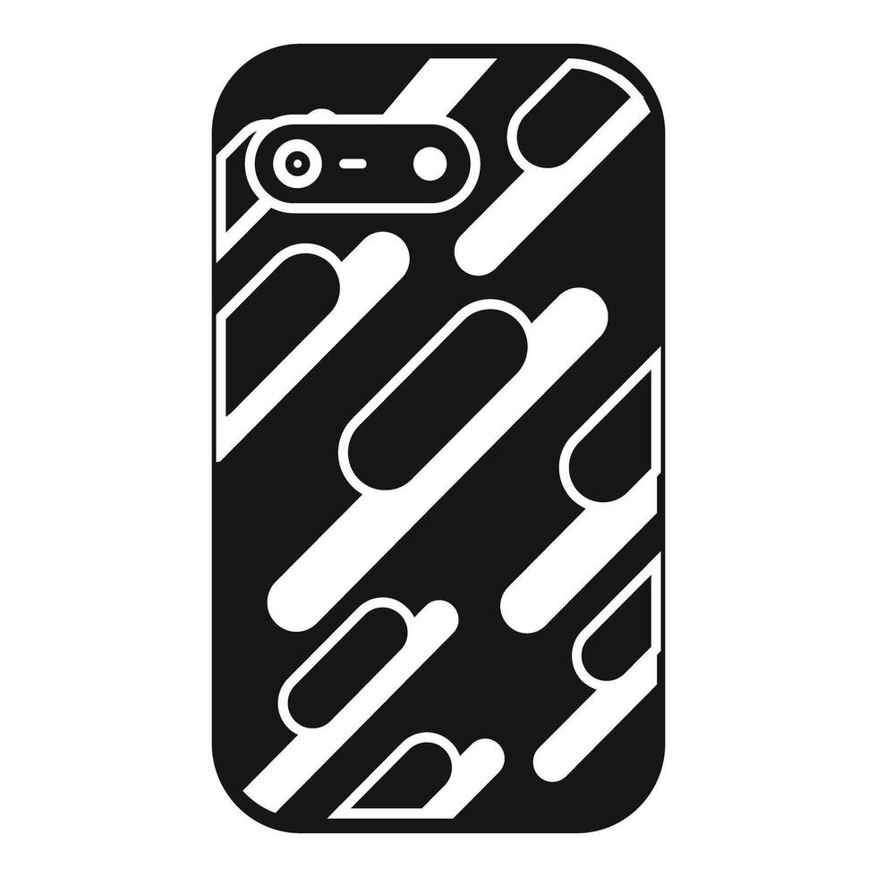 Smartphone case with abstract geometric design showing camera lens vector
