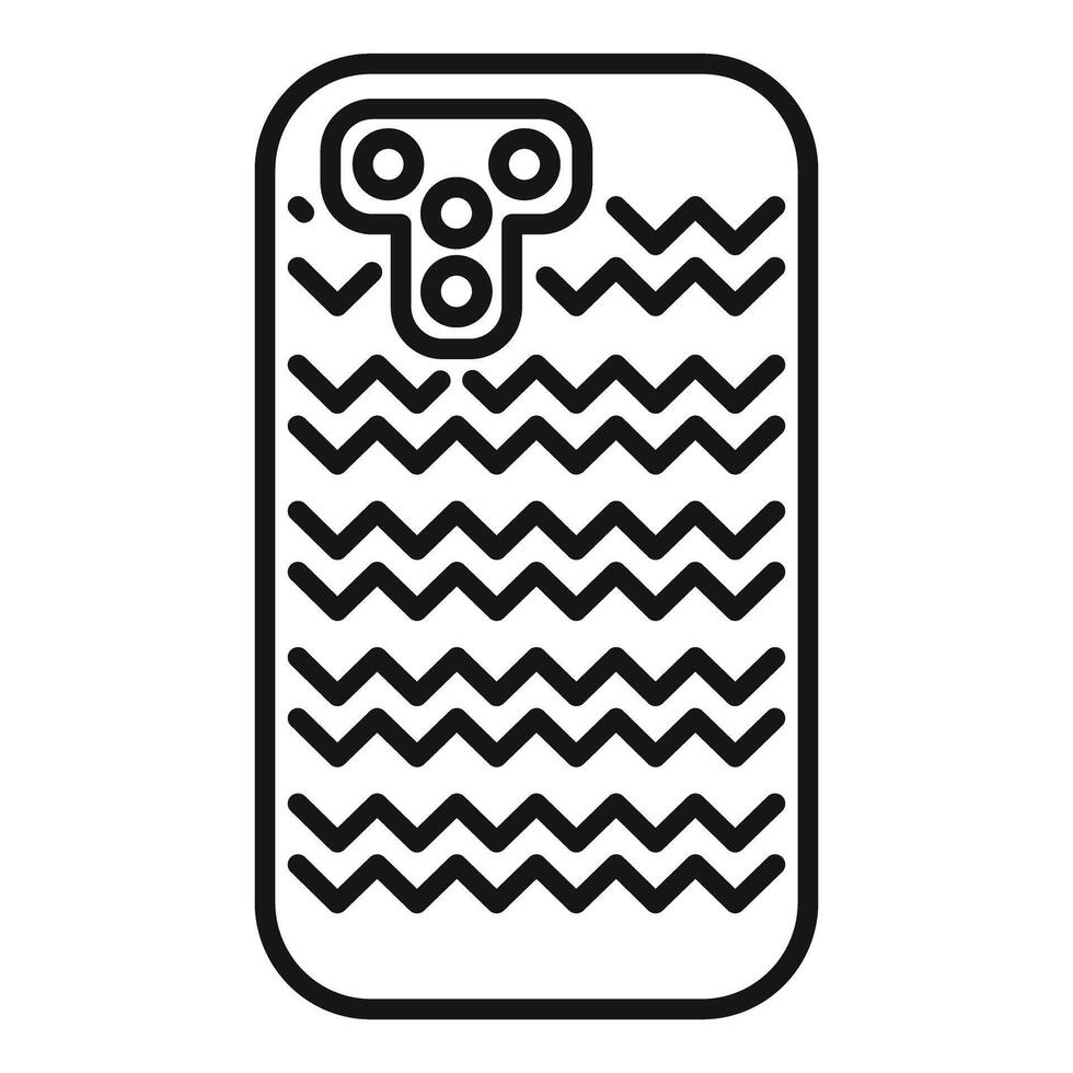 Smartphone case showing camera lens featuring zig zag pattern vector
