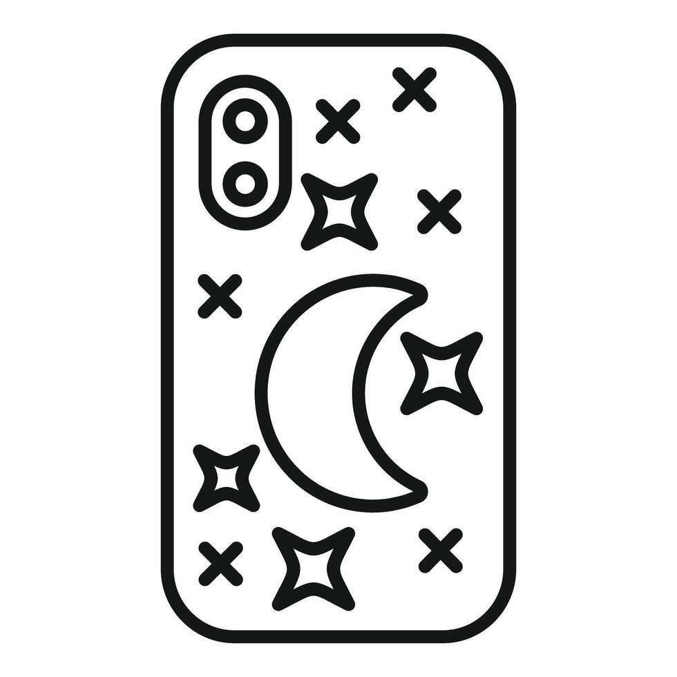 Smartphone case decorated with moon and stars for night lovers vector