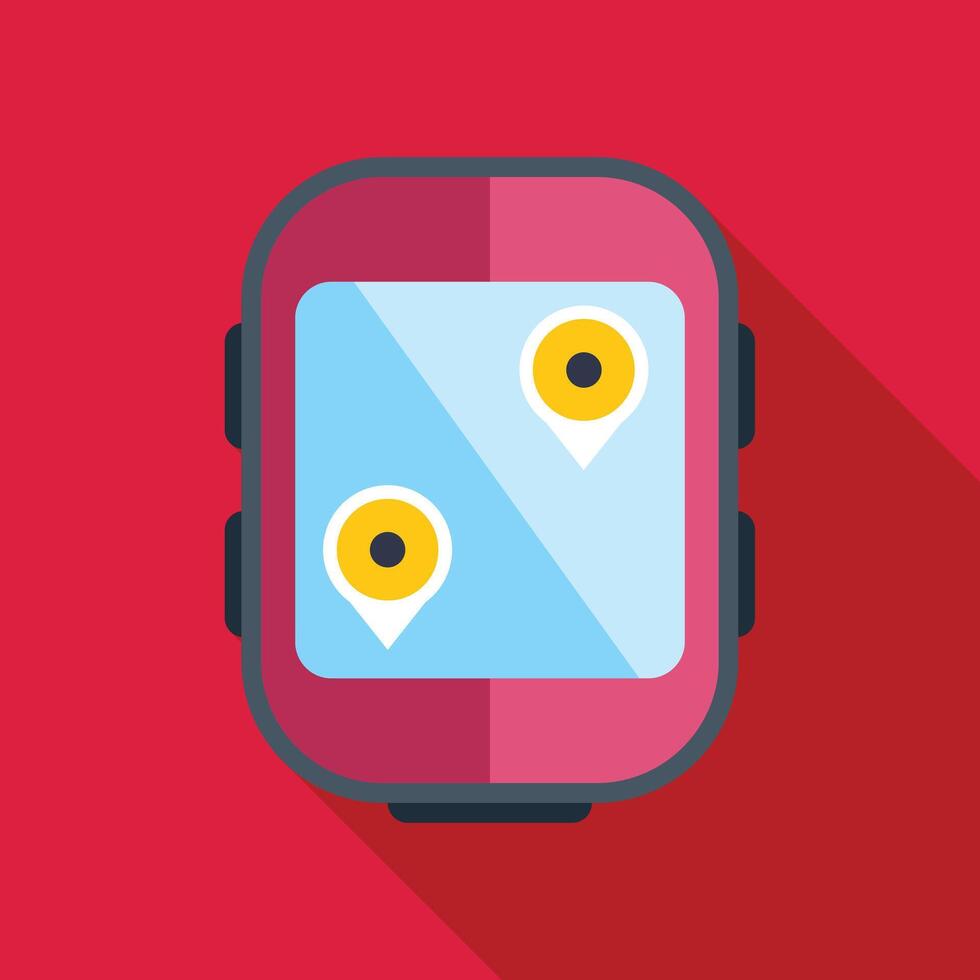 Gps navigation app displaying location pins on smartwatch screen vector