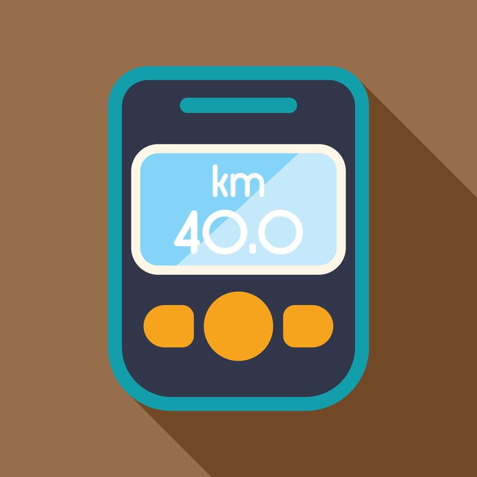 Smartphone showing 40 kilometers on fitness app vector