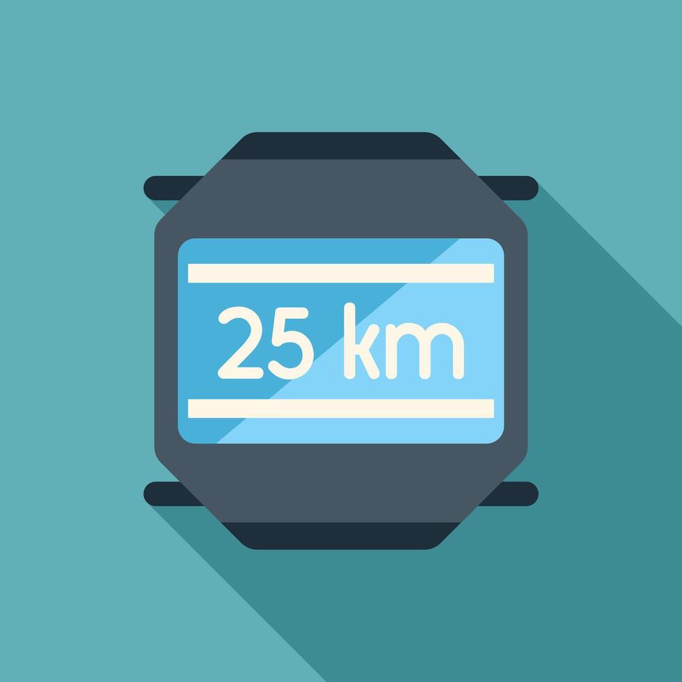 Smartwatch displaying distance covered during fitness activity vector
