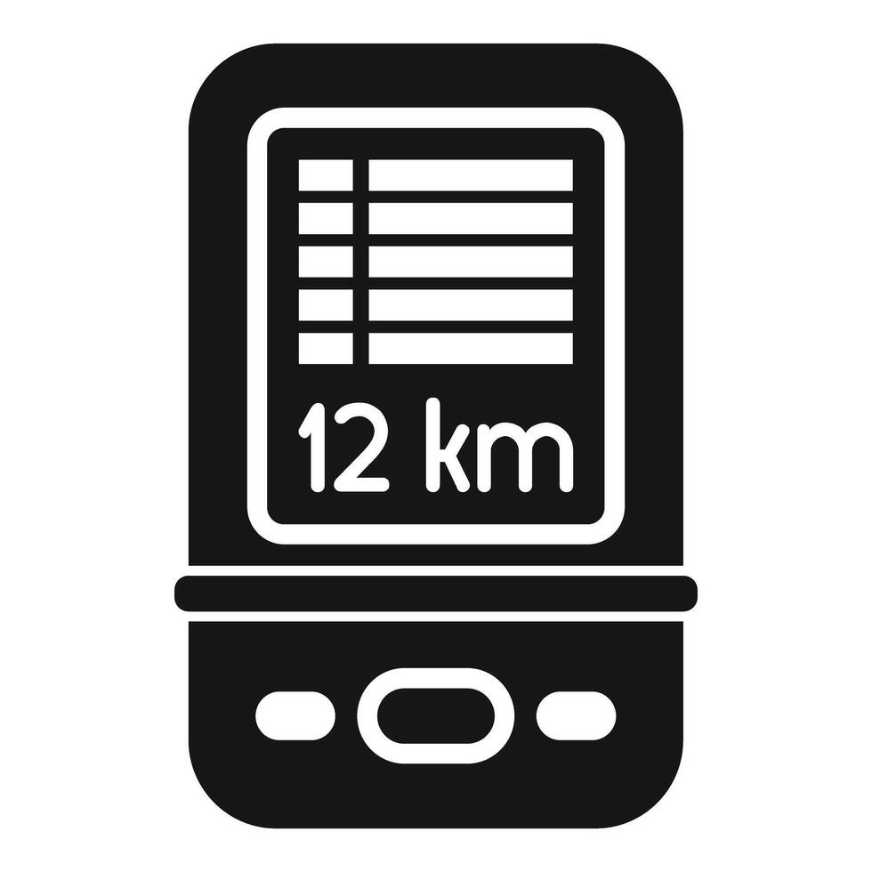 Portable gps navigator showing twelve kilometers distance vector