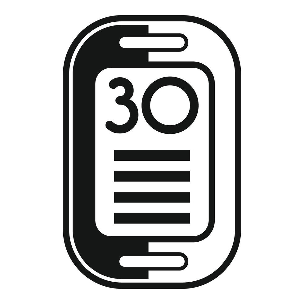 Blood glucose meter showing blood sugar level icon vector