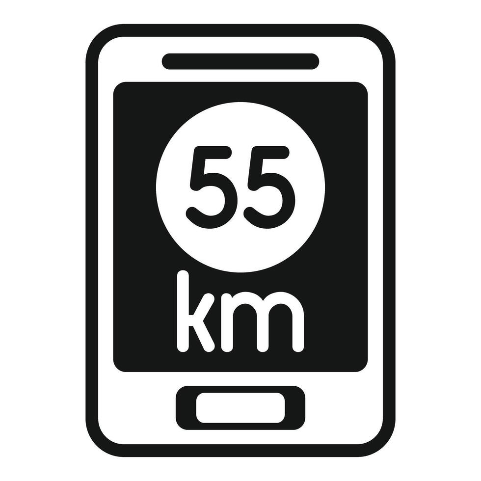 Smartphone showing speed limit icon for mobile app or website vector