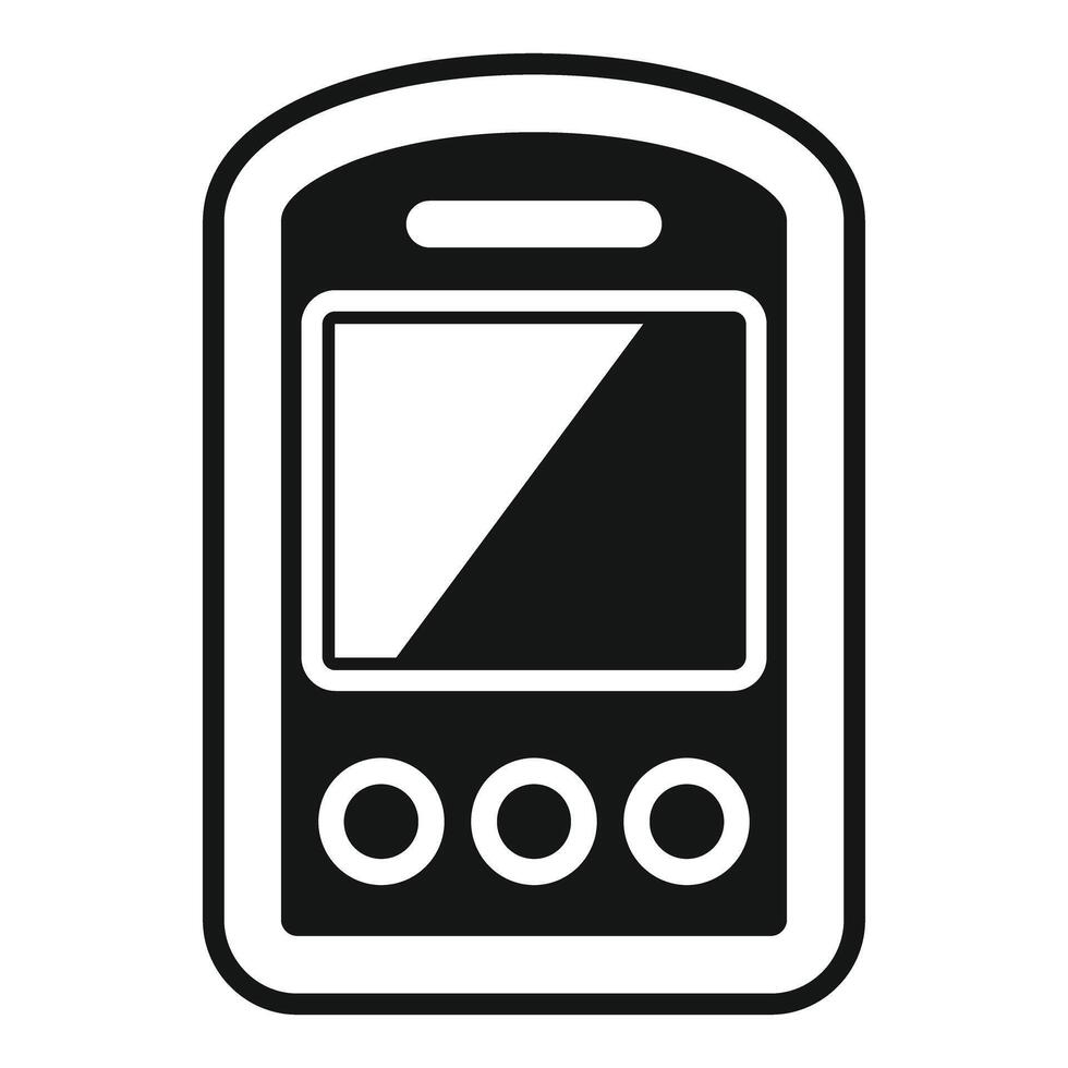 Portable glucometer device for measuring blood sugar level icon vector