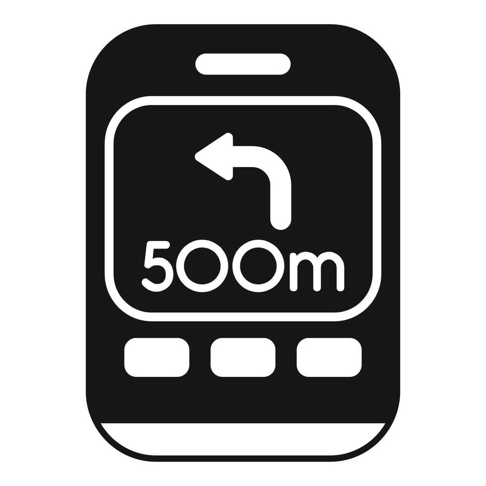 Gps navigation app displaying turn left instruction icon vector