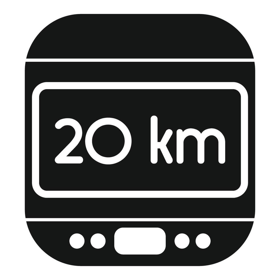 Smart watch showing distance walked icon vector