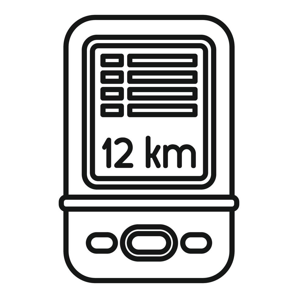 Navigator device showing 12 kilometers in the interface vector