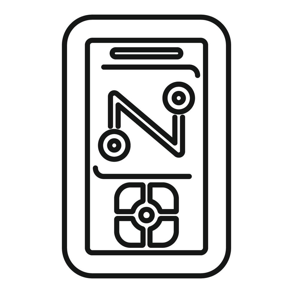 Gps navigator device showing route on screen with buttons vector
