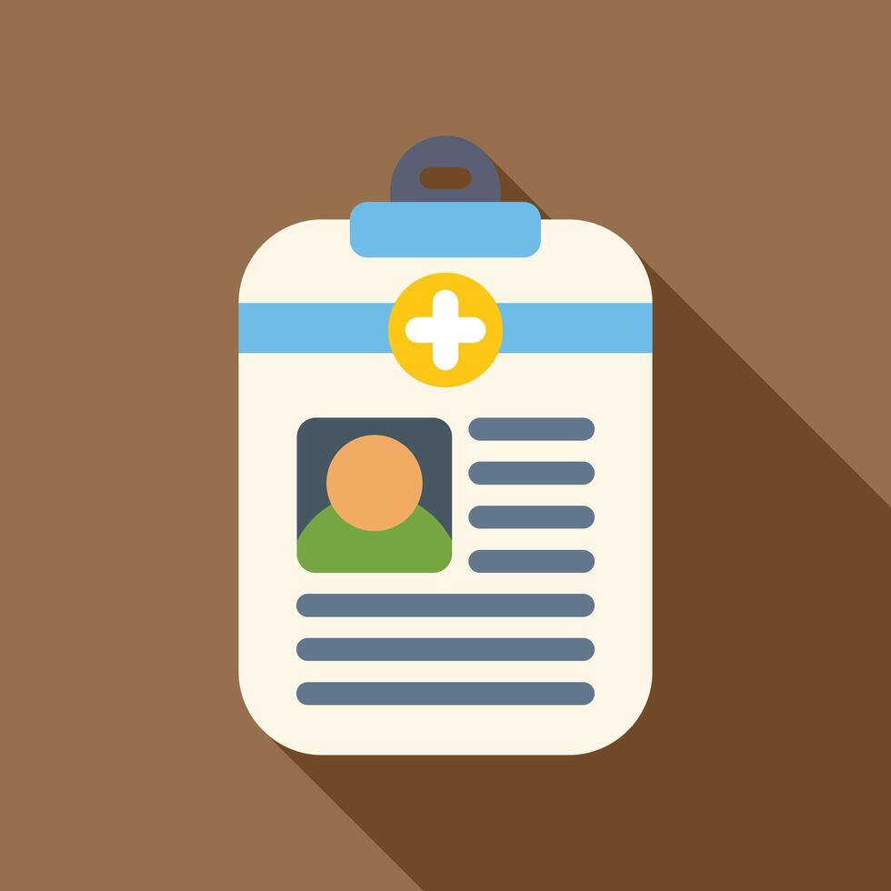 Medical id card hanging with photo and cross showing patient profile vector