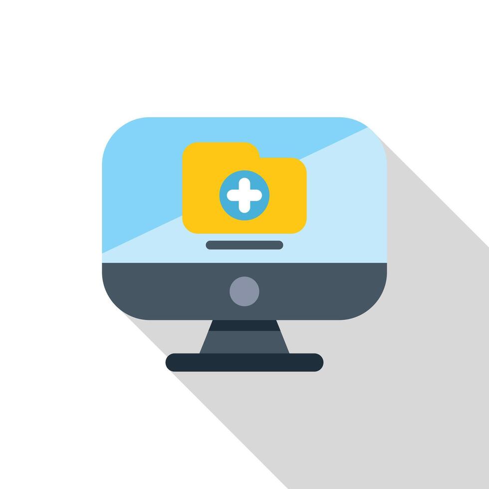Medical data folder displaying on computer screen vector