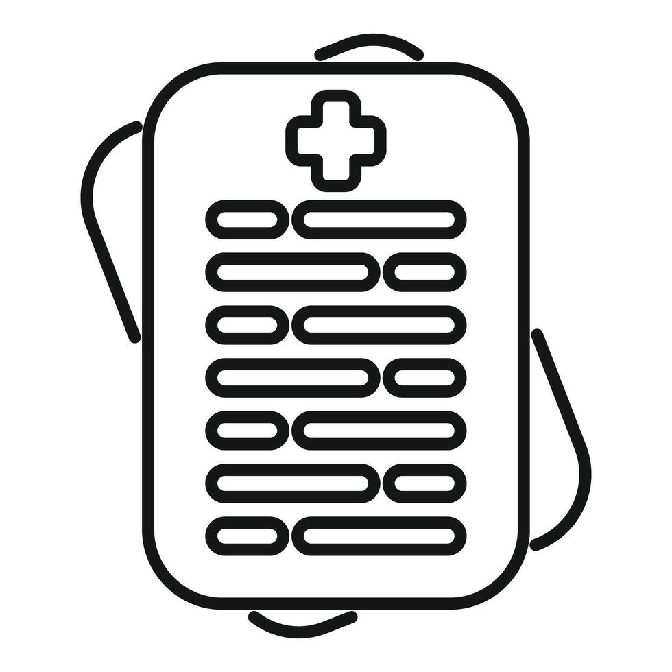 Medical history with cross showing online patient record vector