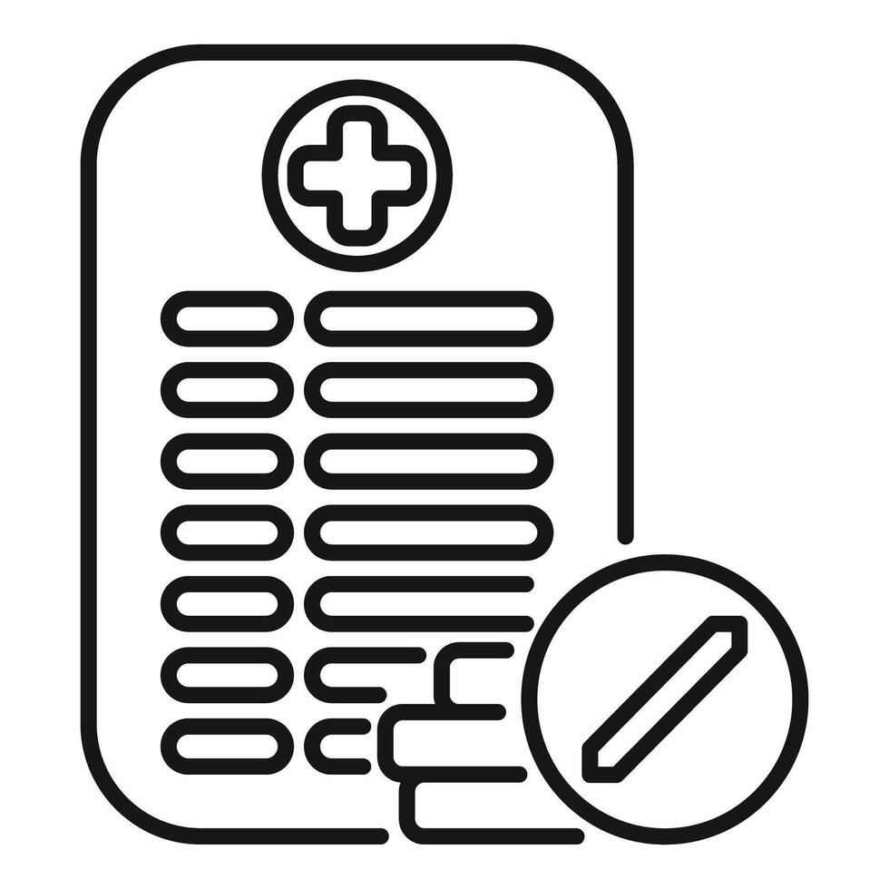 Doctor signing medical prescription form icon vector