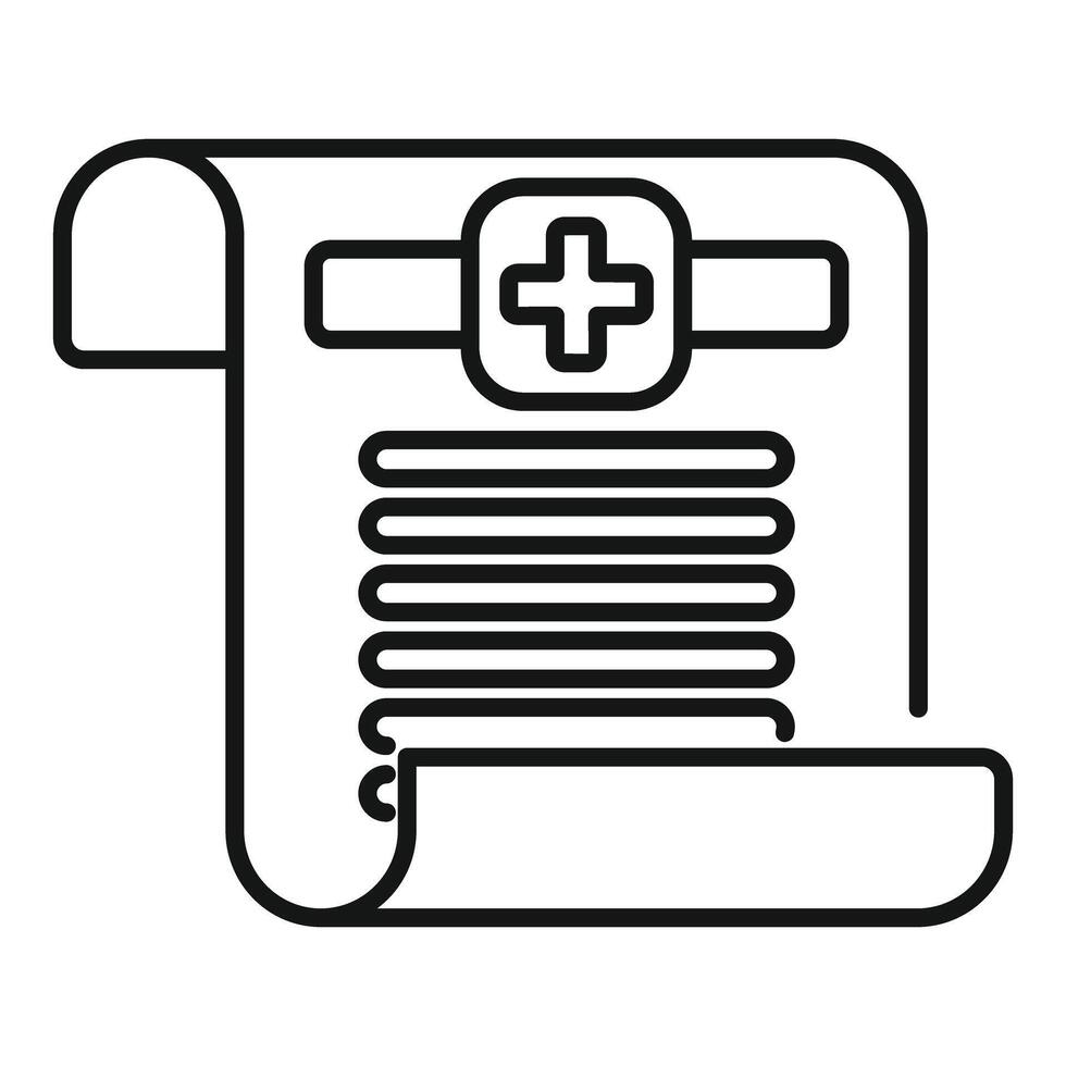 Medical report icon showing healthcare document with cross symbol vector