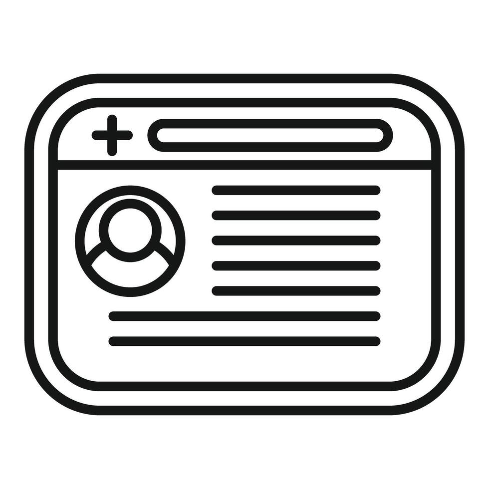 Web page showing user profile with personal information vector