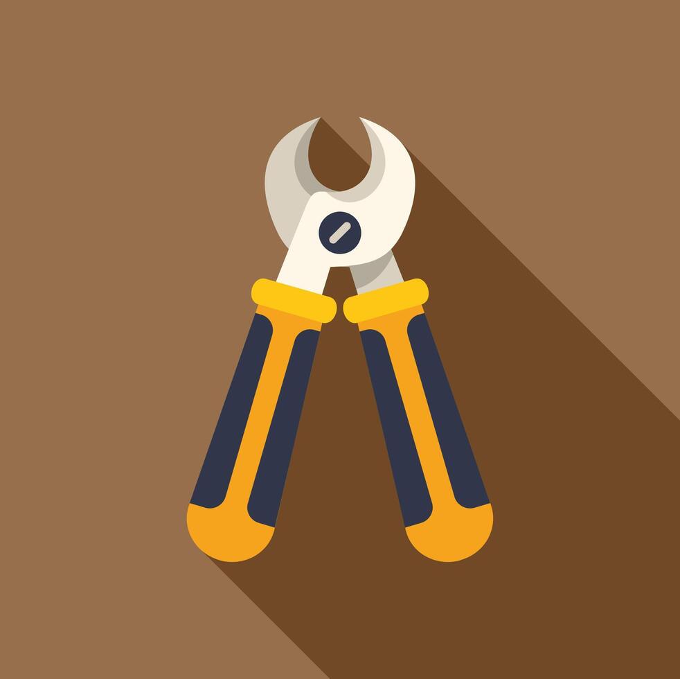 Pliers tool for repairing and fixing with long shadow vector