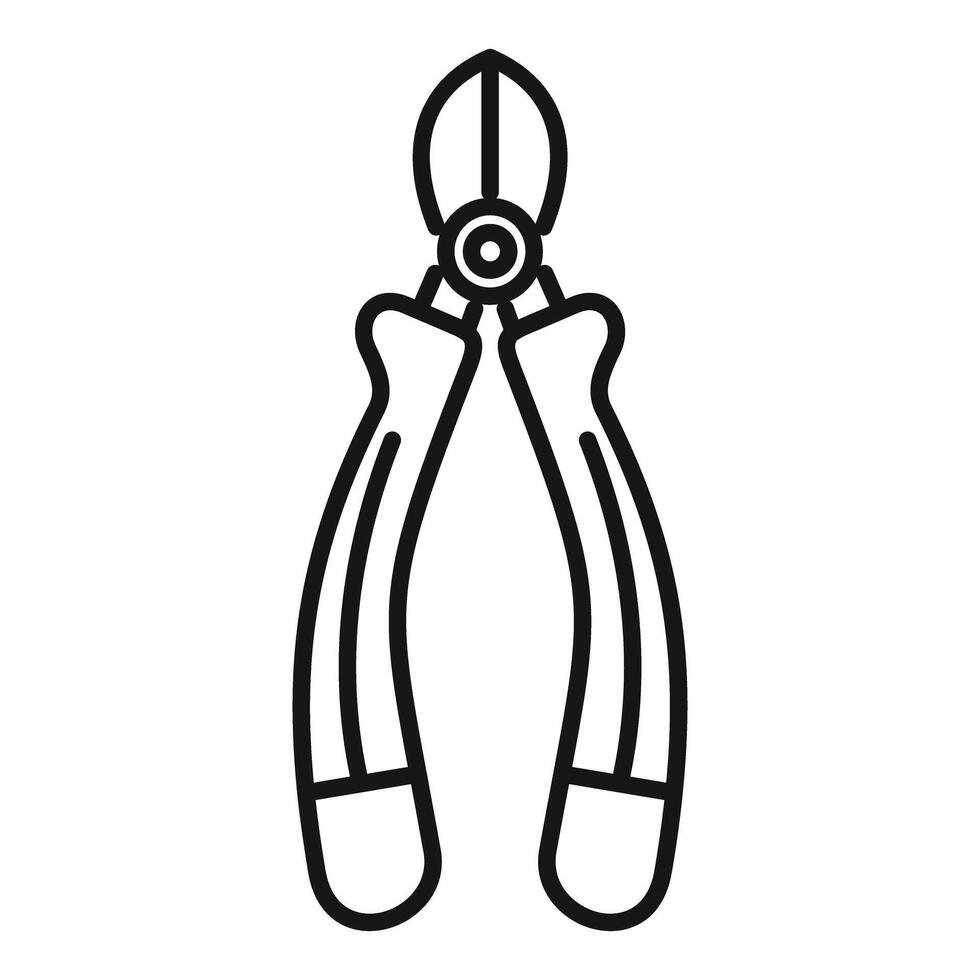 Line icon of secateurs for cutting branches and flowers vector