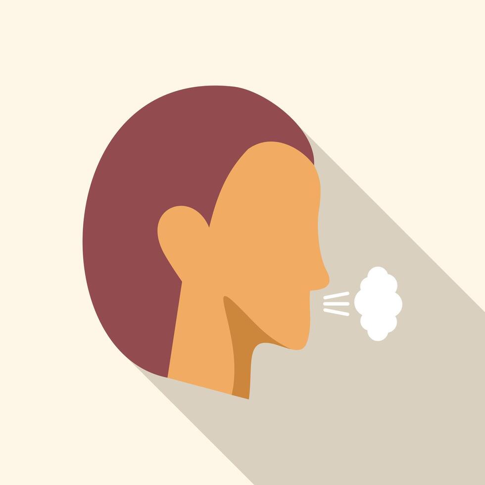 Sick person coughing with mouth open spreading virus vector