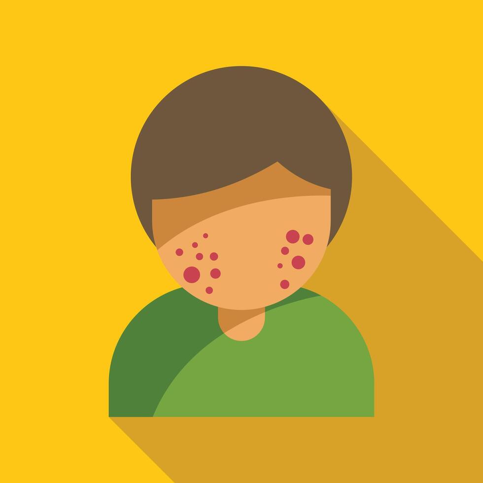 Young person suffering from chickenpox skin rash vector