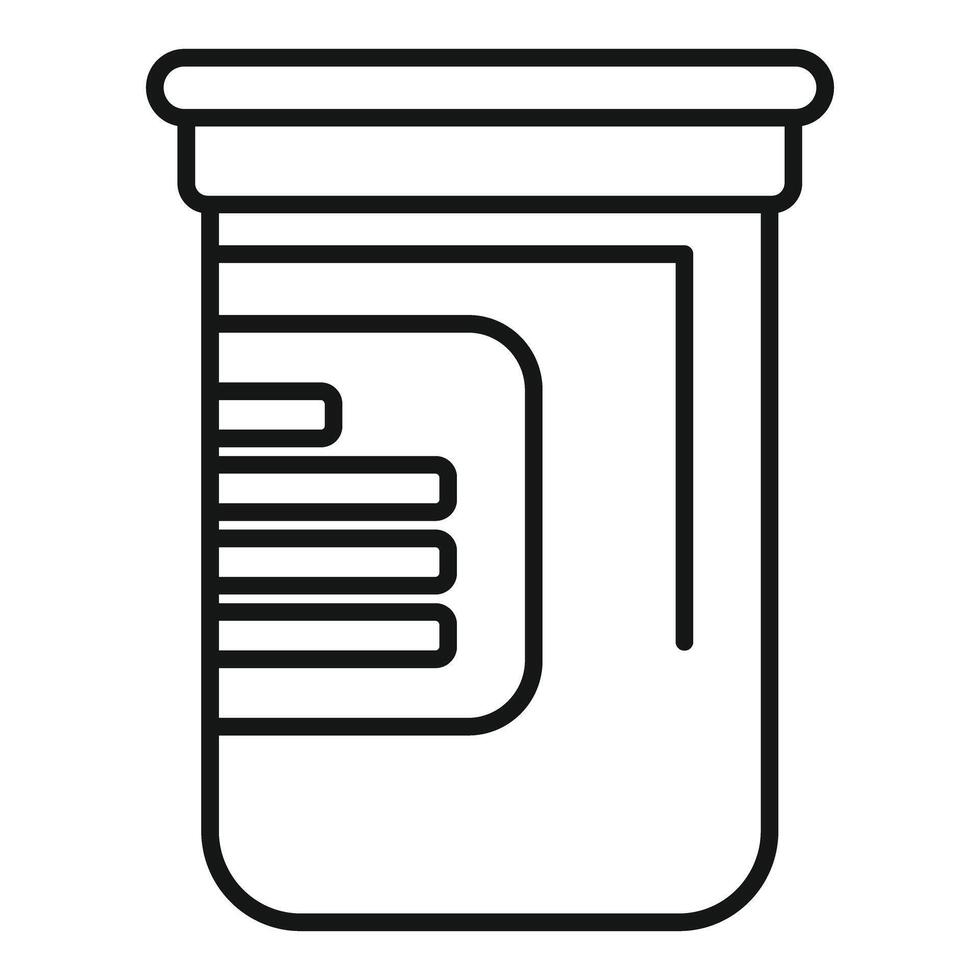 Plastic medical container representing medical analysis and healthcare industry vector