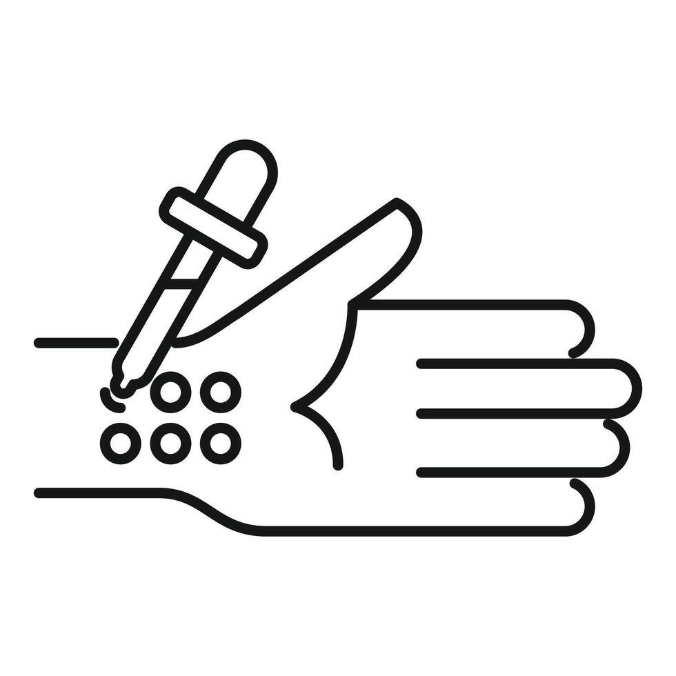 Dermatologist applying ointment to patient's hand with skin rash icon vector