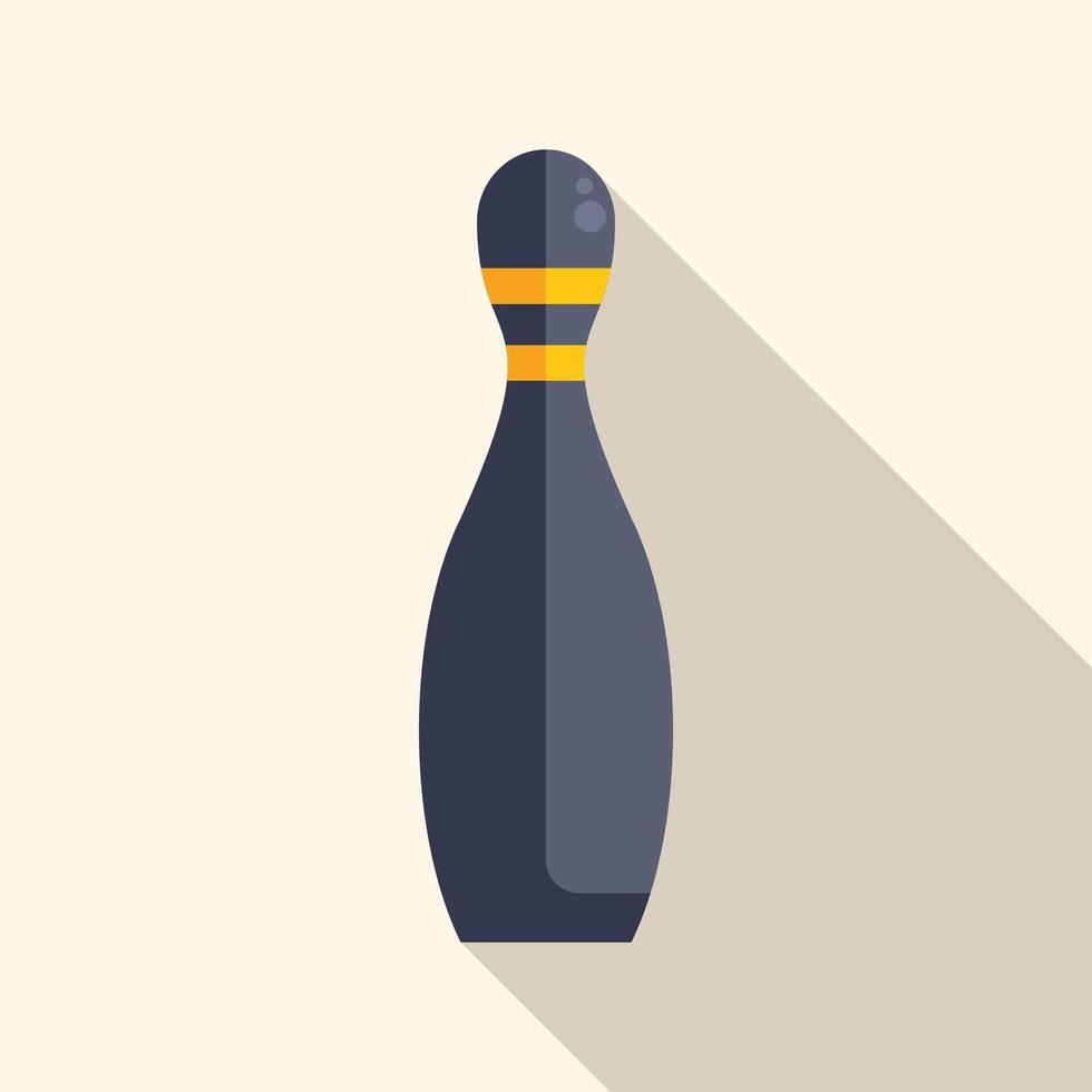 Bowling pin casting shadow in minimalist flat design vector