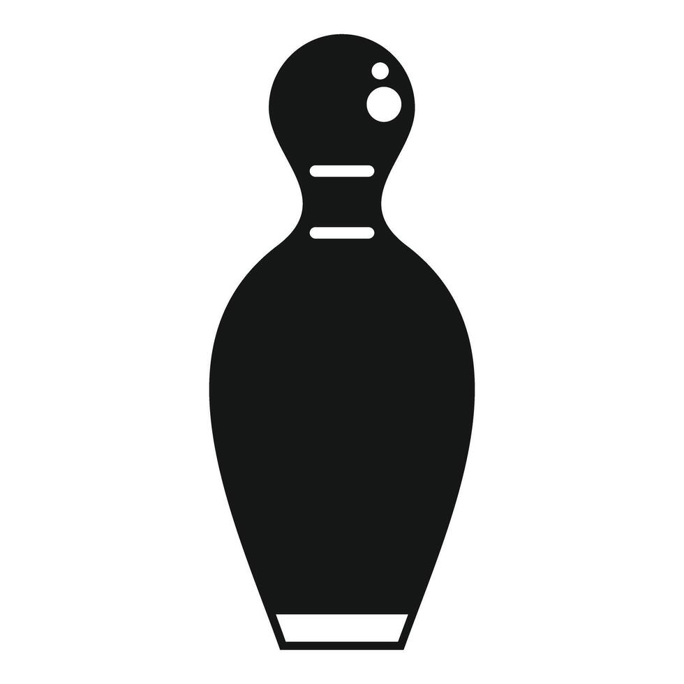 Black bowling pin standing up on white background vector