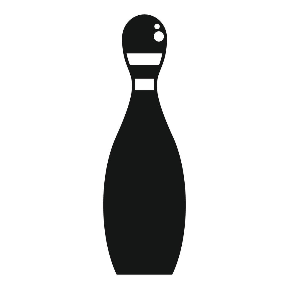 Black bowling pin standing up silhouette icon vector
