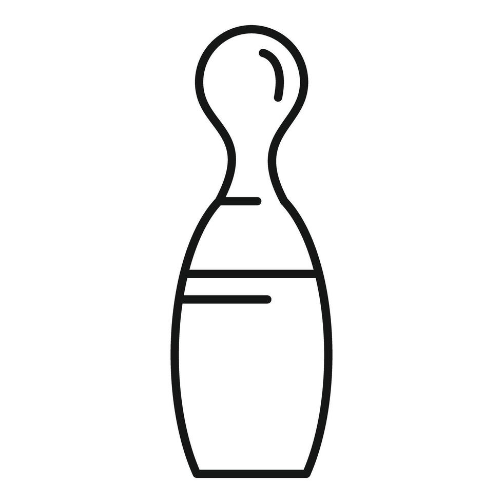 Bowling pin standing tall in simple line art style for sport and recreation designs vector