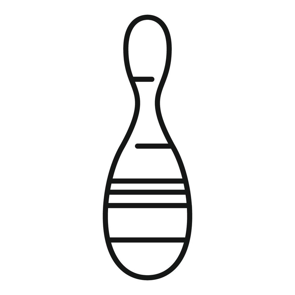 Skittle bowling icon representing bowling game played with ball and pins vector