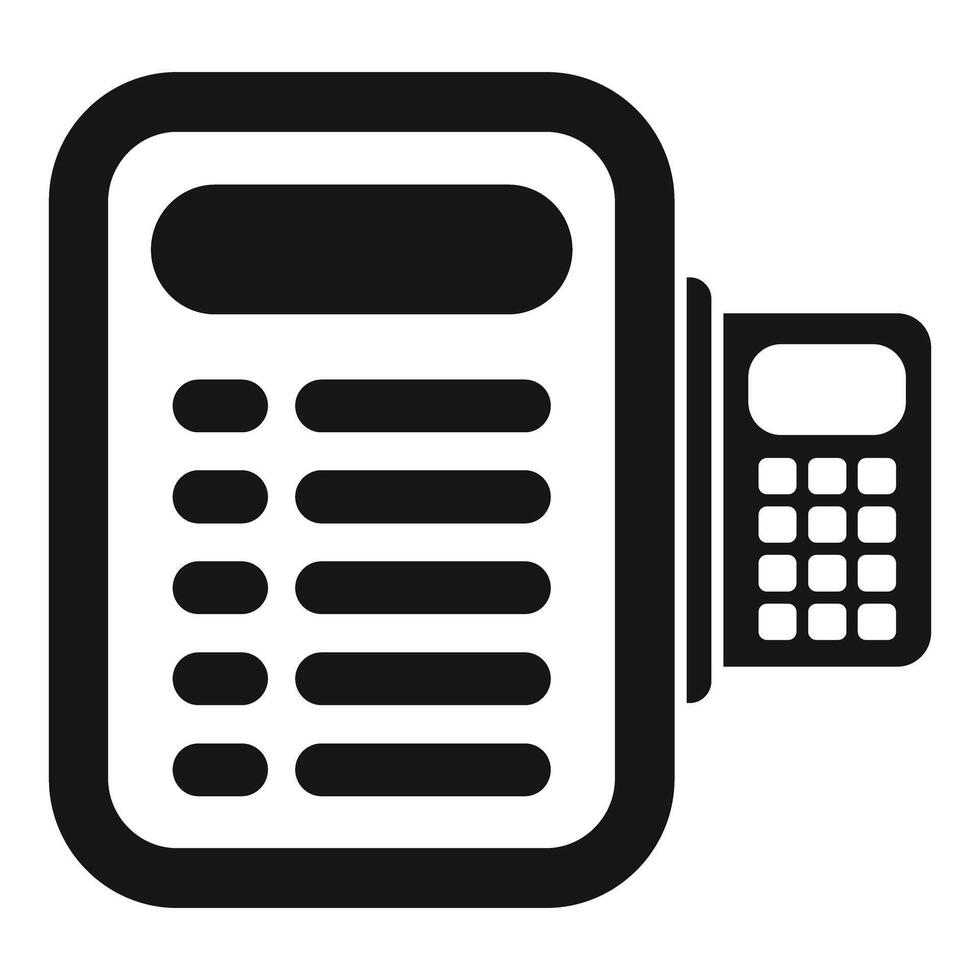 Electronic cash register calculating the price of a grocery list vector