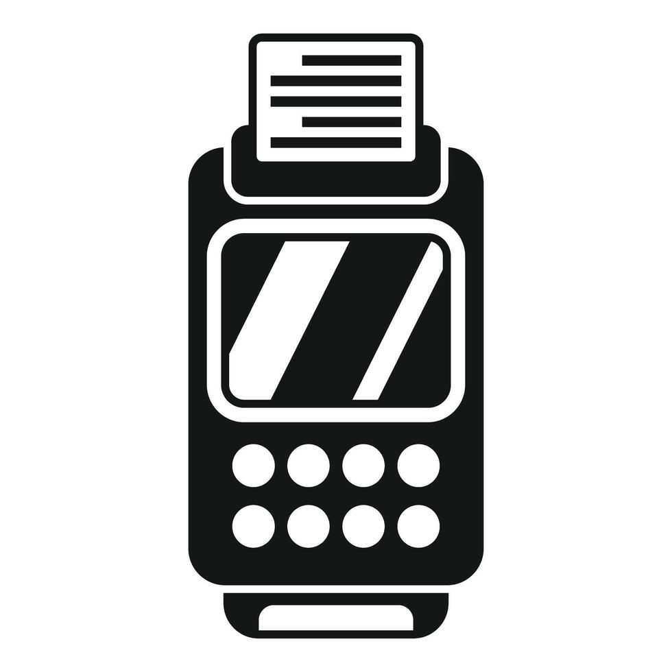 Pos terminal printing receipt icon showing purchase concept vector