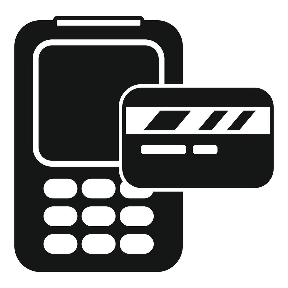 Contactless payment using pos terminal with credit card icon vector