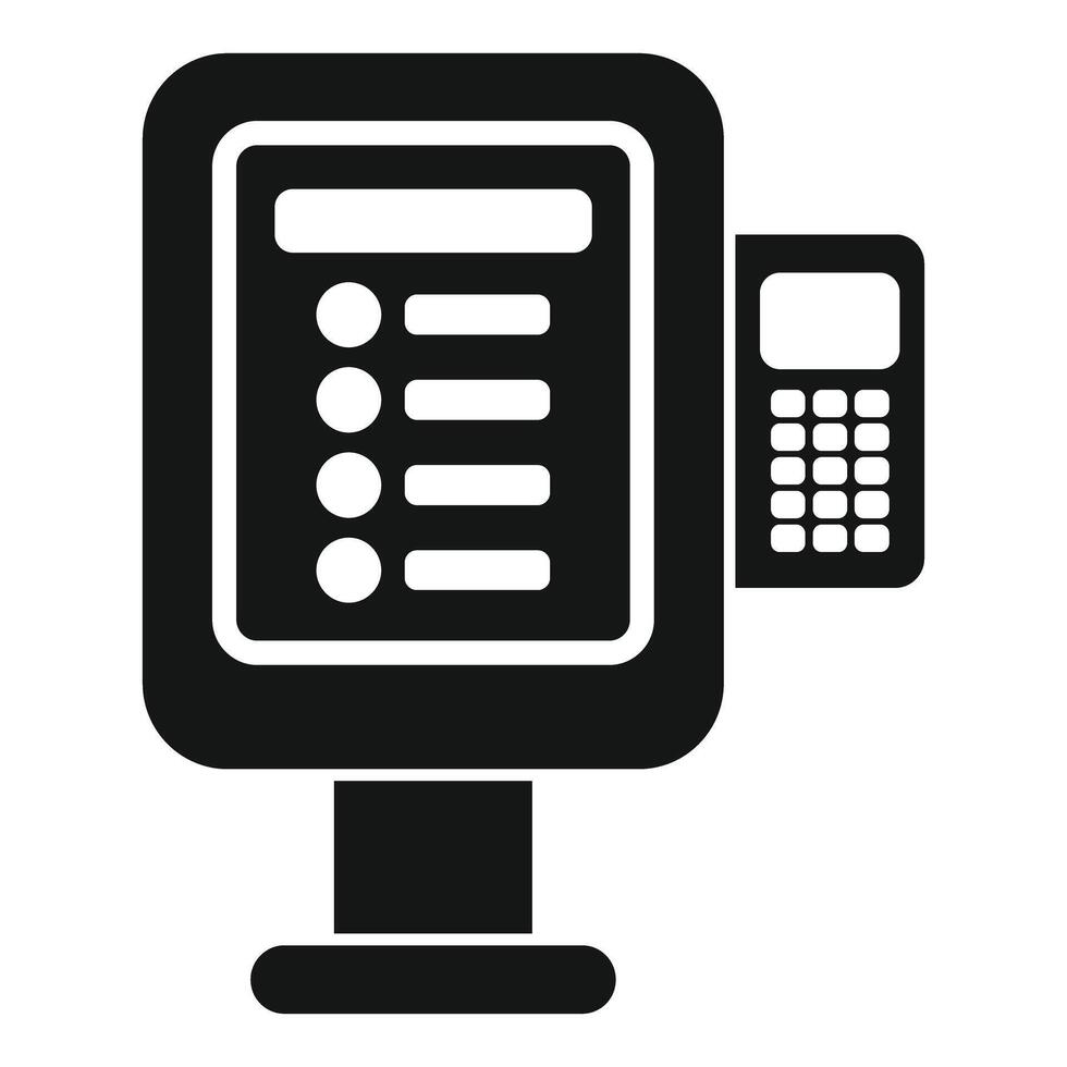 Self ordering kiosk showing digital menu for fast food restaurant vector