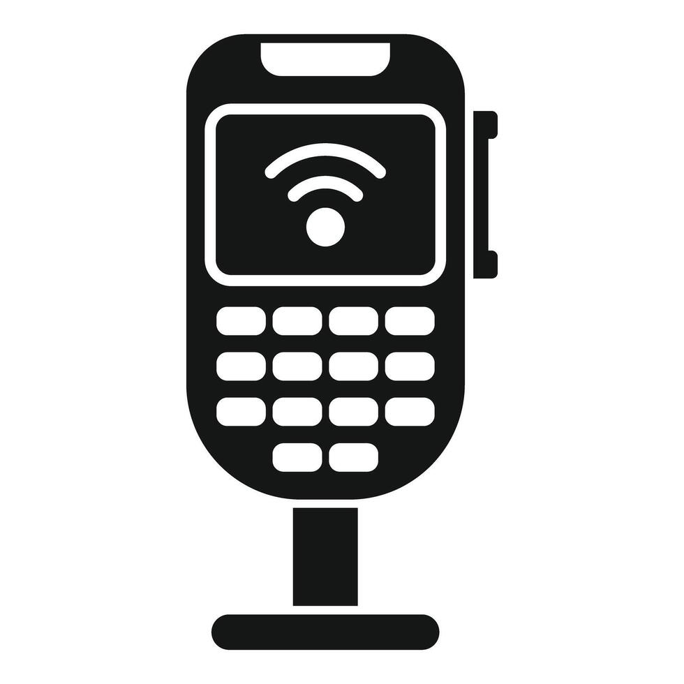 Wireless pos terminal accepting contactless payment vector