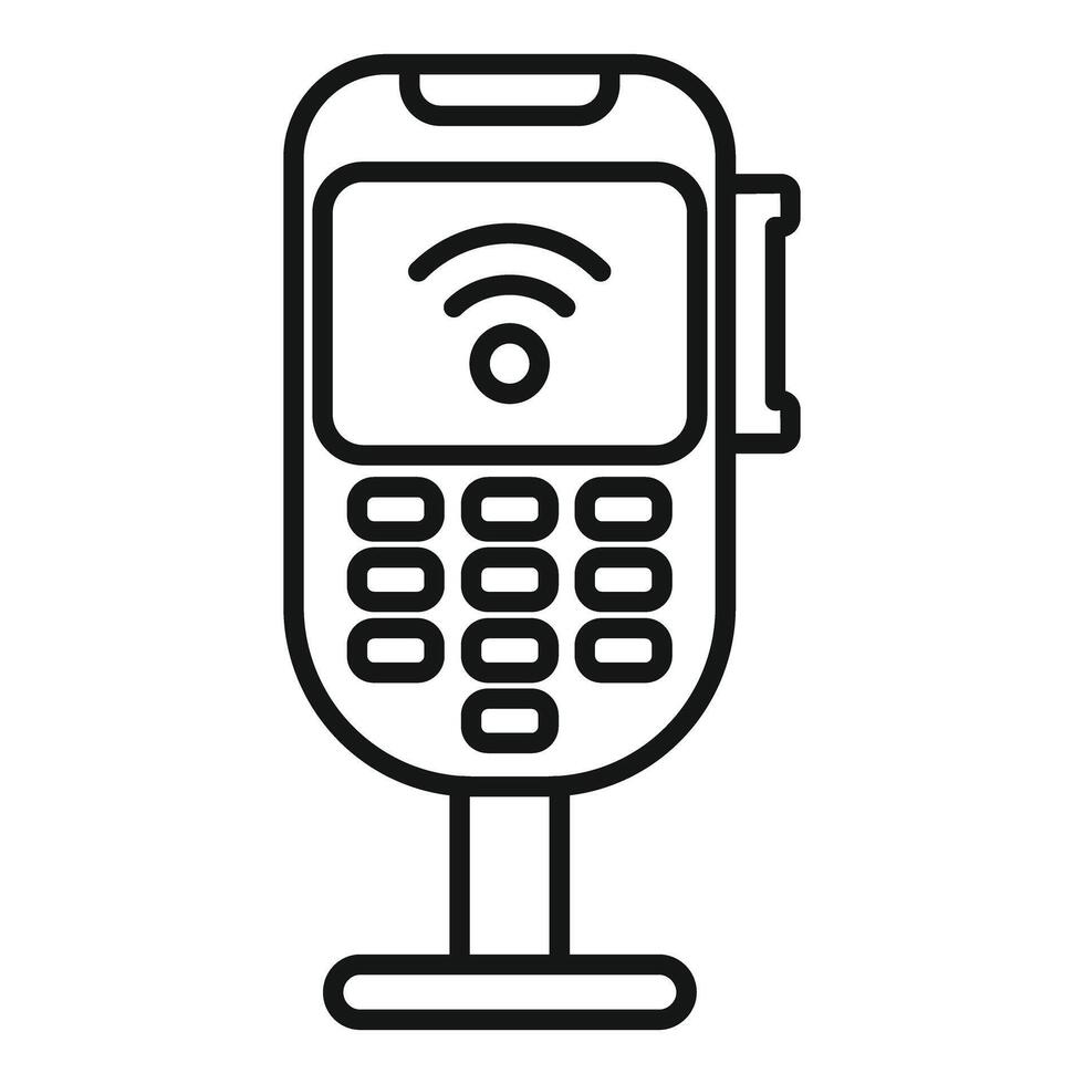 Wireless pos terminal accepting contactless payment using nfc technology vector