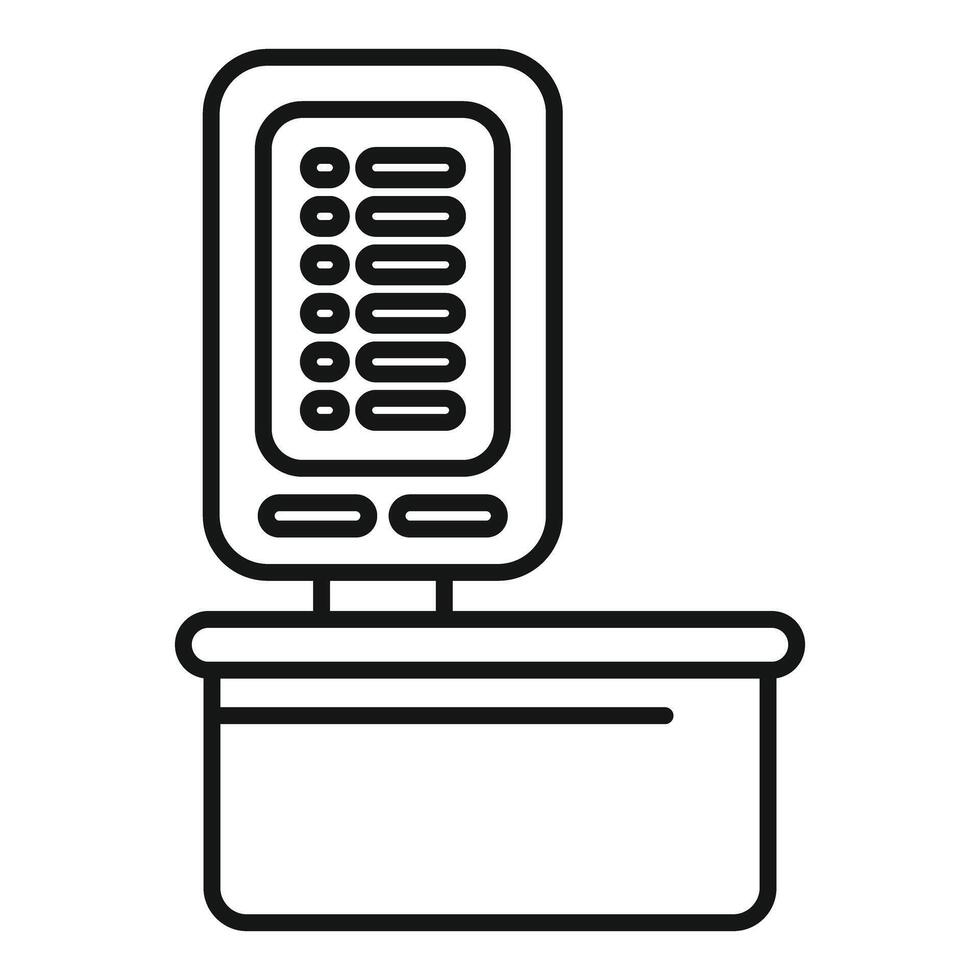 Digital pos terminal processing contactless payment on countertop vector