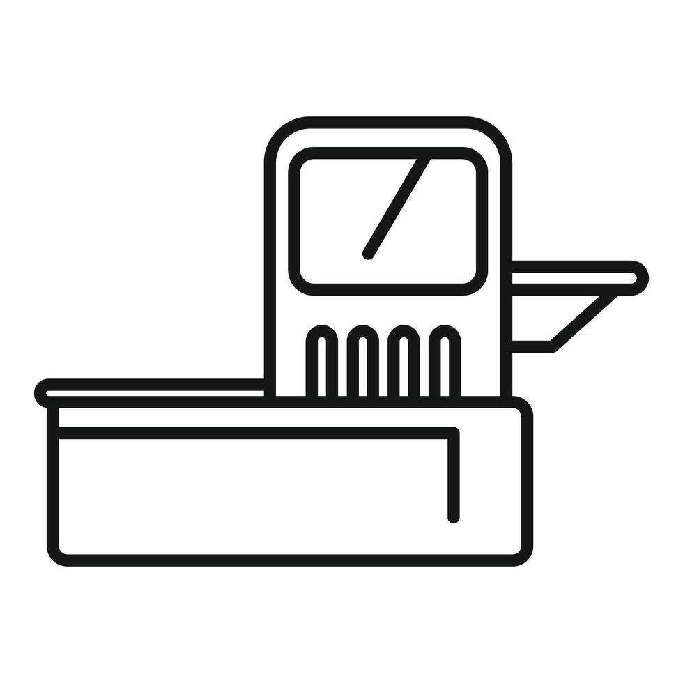 Airport check in machine scanning boarding pass for security check vector