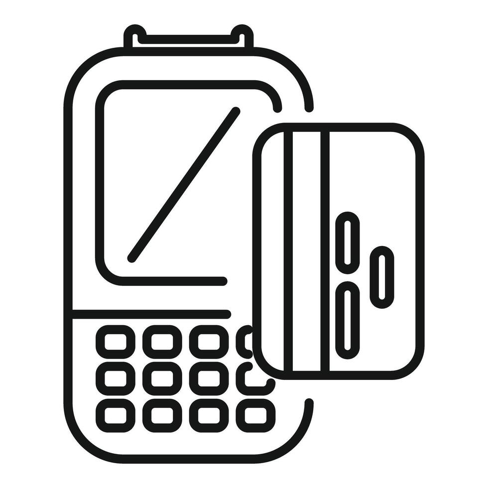 Credit card being inserted into pos terminal for payment vector
