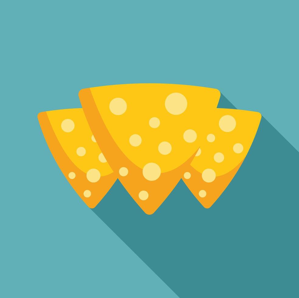 Crunchy tortilla chips forming a triangle on a blue background vector