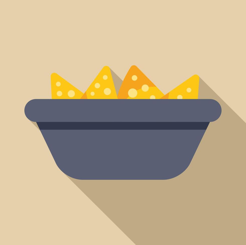 Grey bowl containing tortilla chips nachos appetizer vector