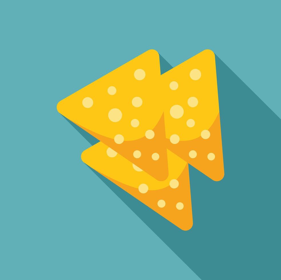 Two crunchy corn tortilla chips forming tasty nachos for dipping vector