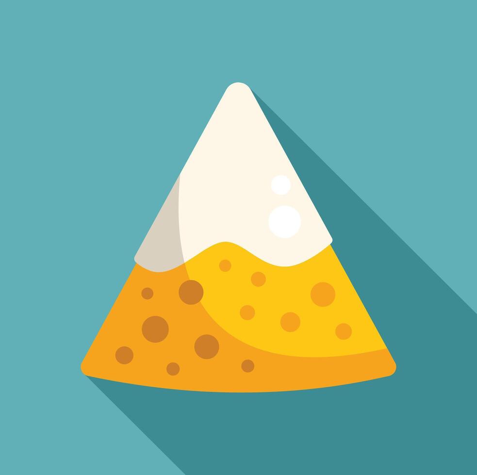 Delicious nachos with cheese sauce forming a mountain peak vector