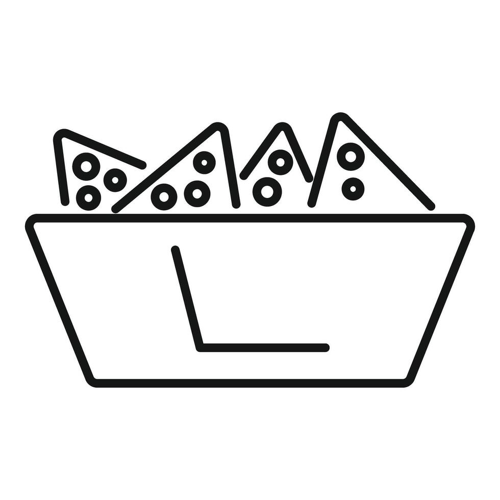 Bowl full of tortilla chips is waiting for salsa dip vector