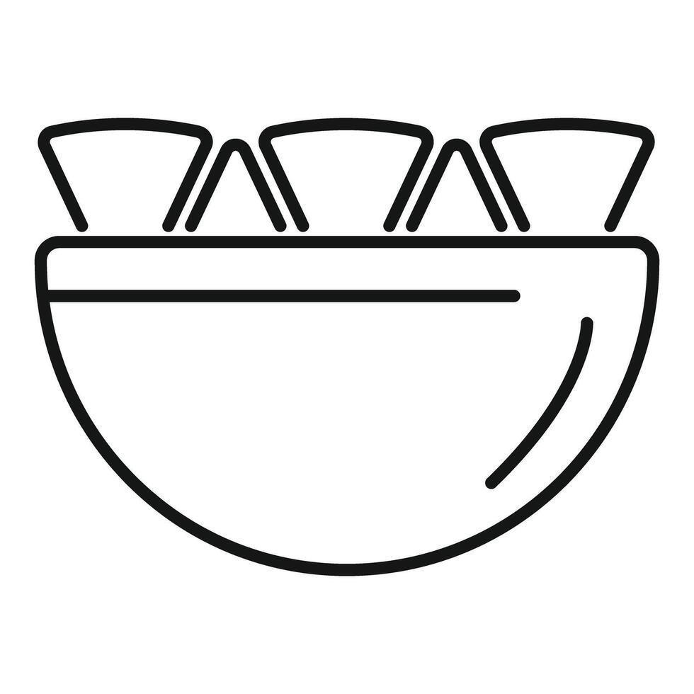 Bowl with nachos icon showing mexican food and snack vector