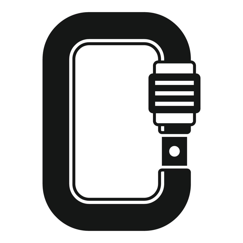 Locking carabiner for mountaineering and climbing ensuring safety vector