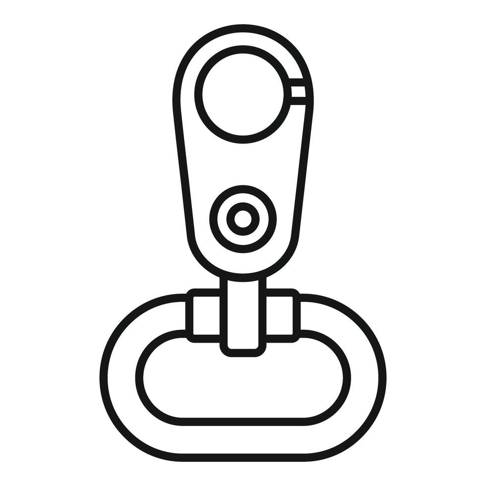 Climbing carabiner icon showing alpinism equipment vector